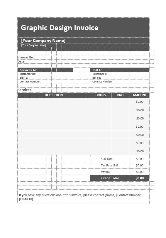 Graphic Design Invoice Template PSD template